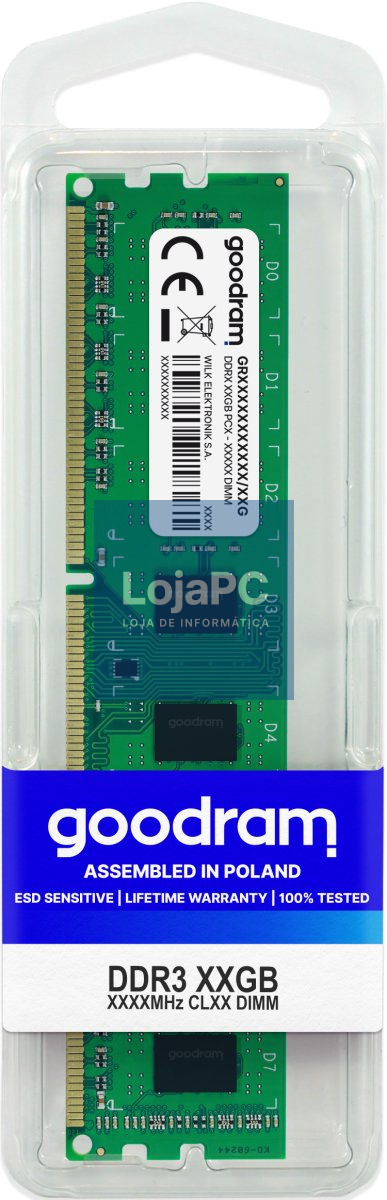 Goodram DDR3 8GB PC3-12800 (1600MHZ) CL11 GOODRAM 1,35V