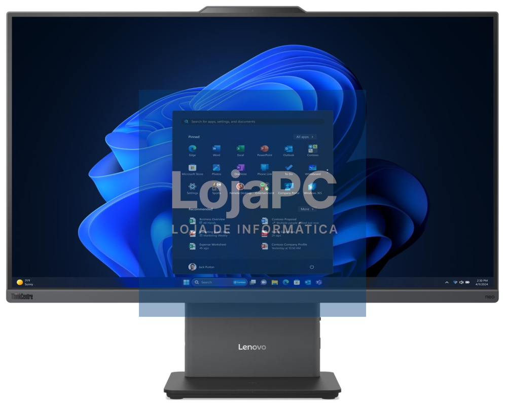 Lenovo ThinkCentre neo 50a 24 Gen 6 LNL Intel Core Ultra 5 226V 60,5 cm (23.8") 1920 x 1080 Pixeles PC todo en uno 16 GB LPDDR5x-SDRAM 512 GB SSD Wi-Fi 6 (802.11ax) Cinzento
