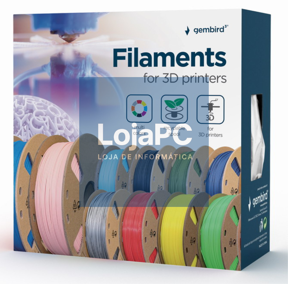 Gembird 3DP-PLA1.75GE-01-B material de impressão 3d Ácido poliláctico (PLA) Azul 330 g