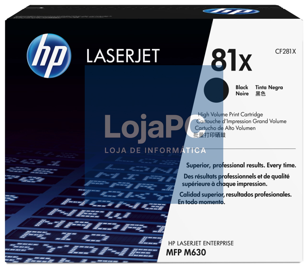 HP Tinteiro de tóner original LaserJet 81X de alta capacidade preto
