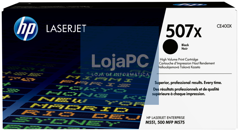 HP Tinteiro de tóner original LaserJet 507X de alta capacidade preto