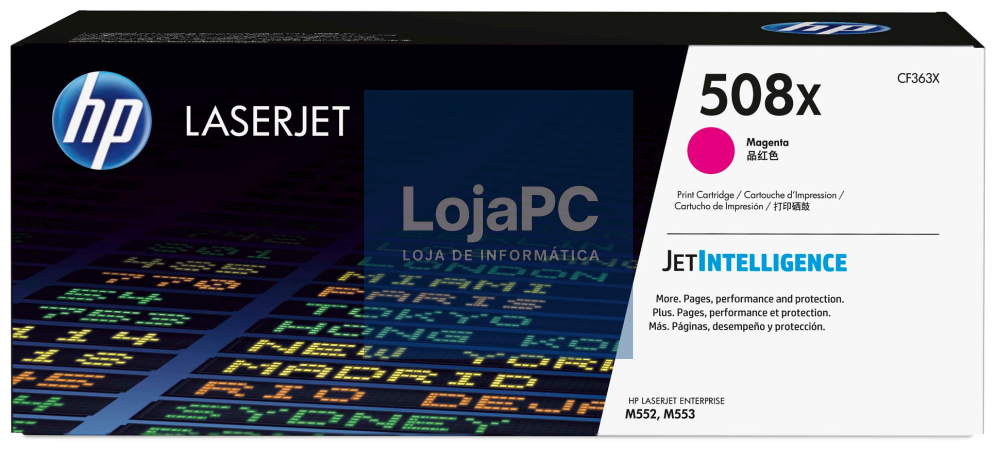 HP Tinteiro de tóner original LaserJet 508X magenta de alta capacidade
