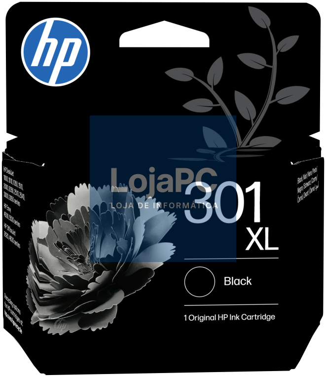 HP Tinteiro original 301XL de alta capacidade preto