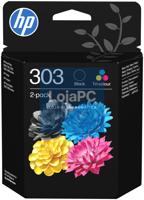 HP Paquete de 2 tinteiros Original 303 preto/tricolor