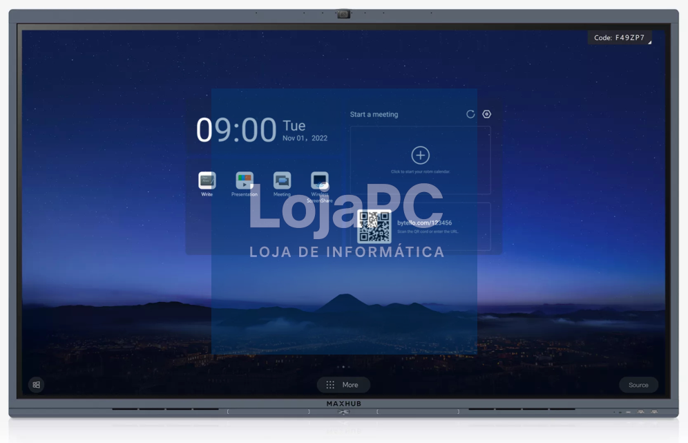 MAXHUB V6 2,18 m (86") 3840 x 2160 Pixeles VA Preto