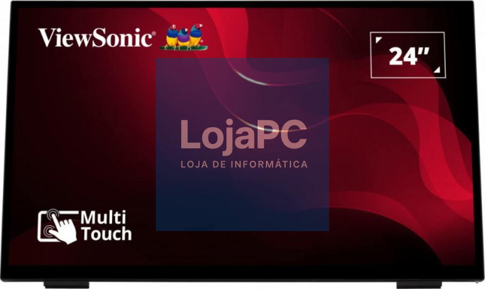 Viewsonic TD2465 ecrã de señalización Panel plano interactivo 61 cm (24") LED 250 cd / m² Full HD Preto Ecrã táctil