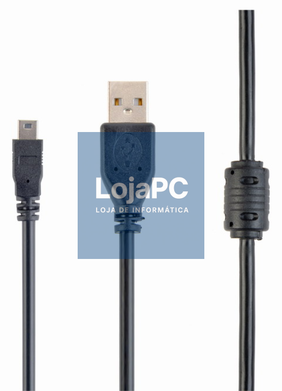 Gembird 1.8m USB 2.0 A/mini-USB cabo USB 1,8 m USB A Mini-USB B Preto