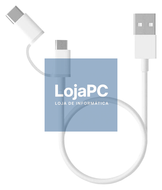 Xiaomi Mi 2-in-1 USB Cabo (Micro USB to Type C) 100cm cabo USB 1 m USB 2.0 USB A Micro-USB B Branco