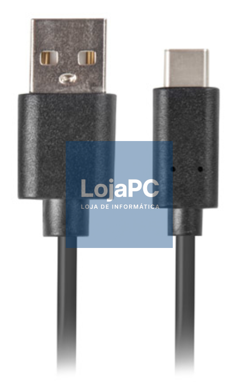 Lanberg CA-USBO-20CU-0010-BK cabo USB USB 2.0 1 m USB A USB C Preto