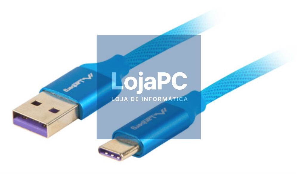 Lanberg CA-USBO-21CU-0010-BL cabo USB USB 2.0 1 m USB A USB C Azul