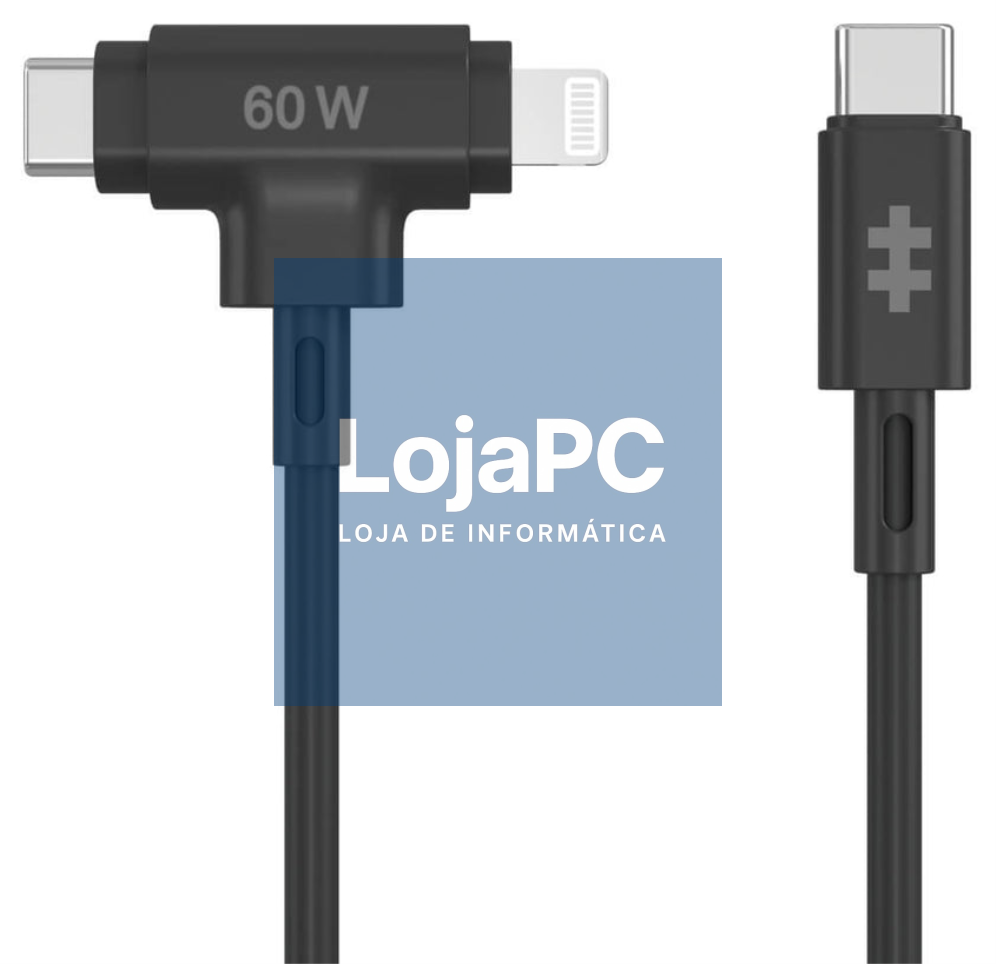HYPER HyperJuice cabo USB USB 2.0 1,5 m USB C USB C/Lightning 60 W Preto