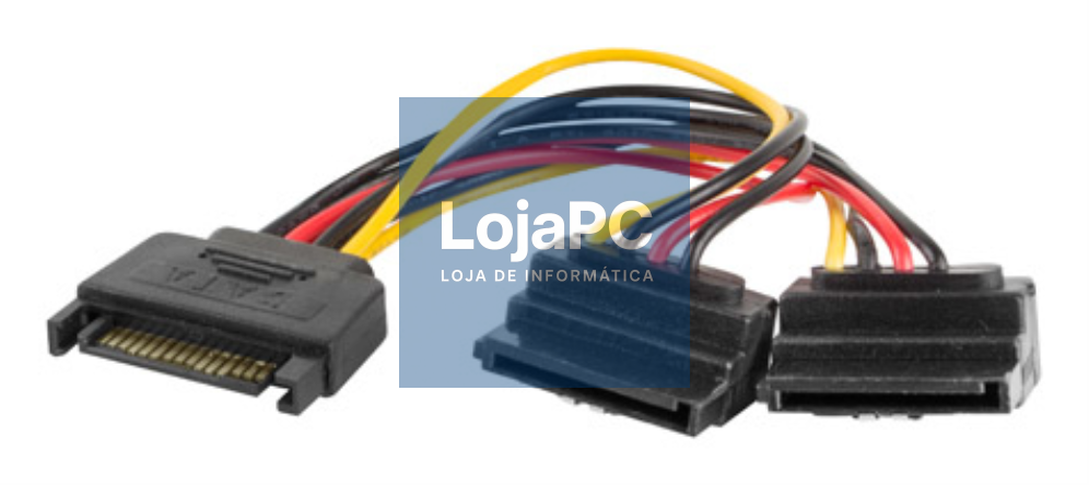Lanberg CA-SASA-10CU-0015 cabo de SATA 0,15 m SATA de 15 pines 2 x SATA de 15 pines Preto, Vermelho, Amarelo