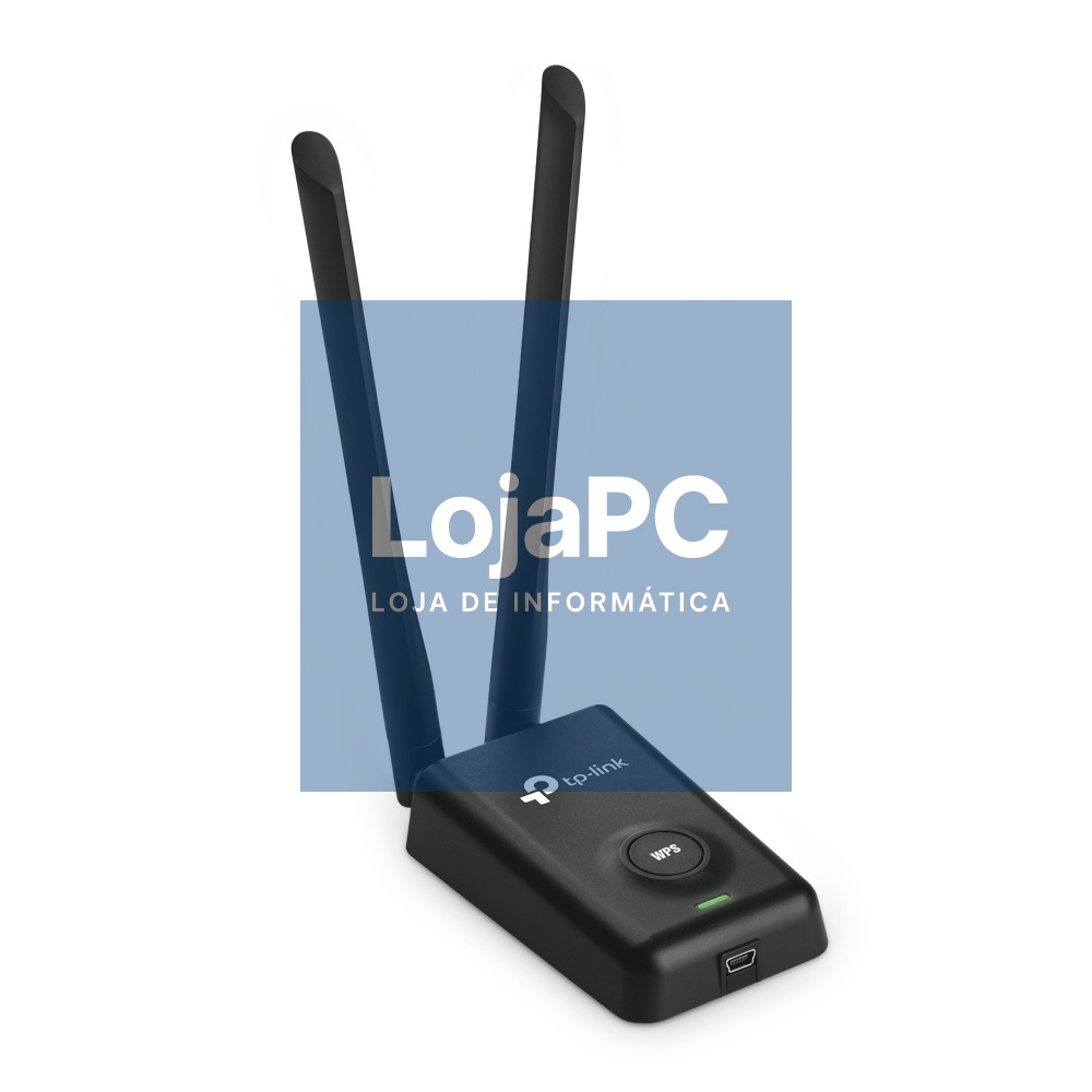 TP-LINK 300Mbps High Power Wireless USB Adapter 2.4GHz 802.11b/g/n High Power up to 500mw 2x5dBi detachable RP-SMA antennas 1xUSB