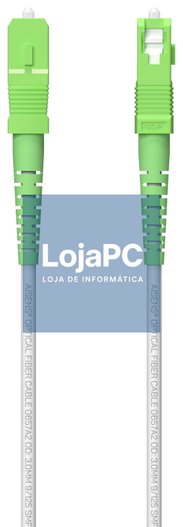 AISENS Cabo Fibra Óptica Cabo de rede G657A2 3.0 9/125 SMF Simplex CPR DCA LSZH, SC/APC-SC/APC, Branco, 60 m