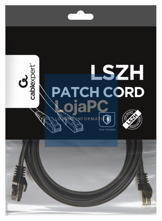 Gembird PP6A-LSZHCU-BK-3M cabo de rede Preto Cat6a S/FTP (S-STP)