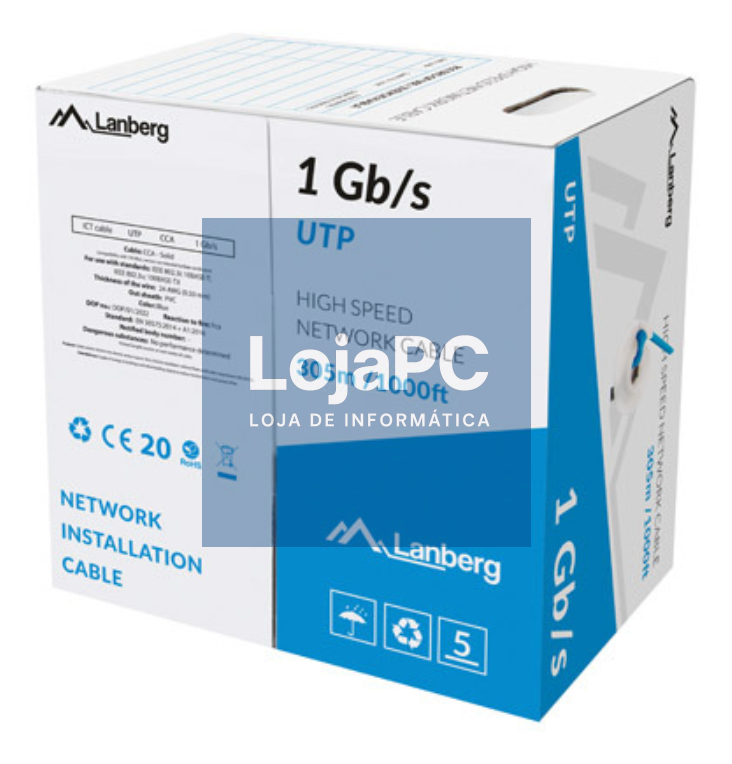 Lanberg LCU6-10CC-0305-B cabo de rede Azul 305 m U/UTP (UTP)