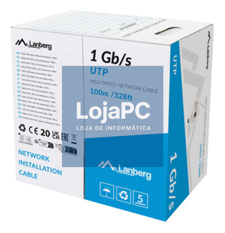 Lanberg LCU6-10CC-0100-S cabo de rede Cinzento 100 m U/UTP (UTP)