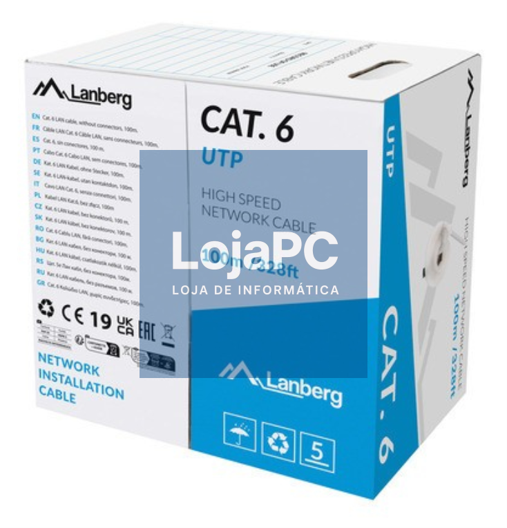 Lanberg LCU6-11CU-0100-S cabo de rede Cinzento 100 m Cat6 U/UTP (UTP)