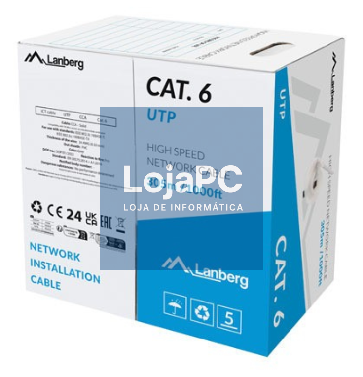 Lanberg LCU6-15CC-0305-S cabo de rede Cinzento 305 m Cat6 U/UTP (UTP)