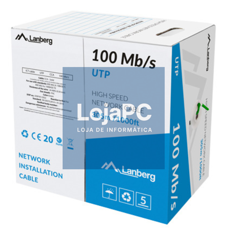 Lanberg LCU5-10CC-0305-G cabo de rede Verde 305 m U/UTP (UTP)