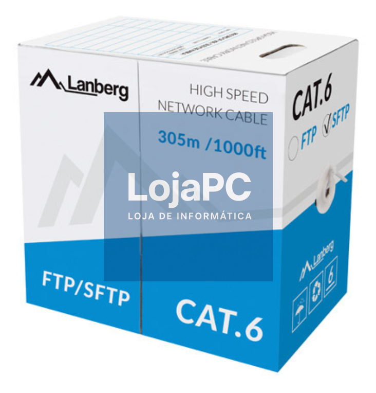 Lanberg LCS6-11CU-0305-S cabo de rede Cinzento 305 m Cat6 SF/UTP (S-FTP)