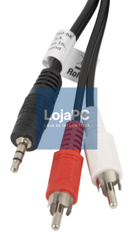 Lanberg CA-MJRC-10CC-0050-BK cabo de audio 5 m 3,5mm 2 x RCA Preto
