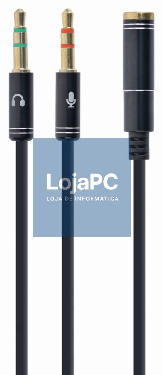Gembird !Adapter audio stereo 3.5mm mini Jack/4PIN/ cabo de audio 0,2 m 3,5mm 2 x 3.5mm Preto