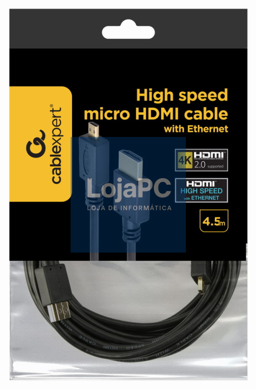 Gembird 4.5m HDMI-M/micro HDMI-M cabo HDMI 4,5 m HDMI tipo A (Padrão) HDMI tipo D (Micro) Preto