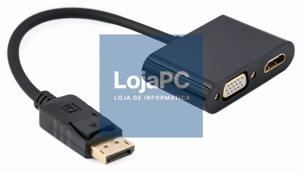 Gembird A-DPM-HDMIFVGAF-01 cabo DisplayPort 0,1 m Preto