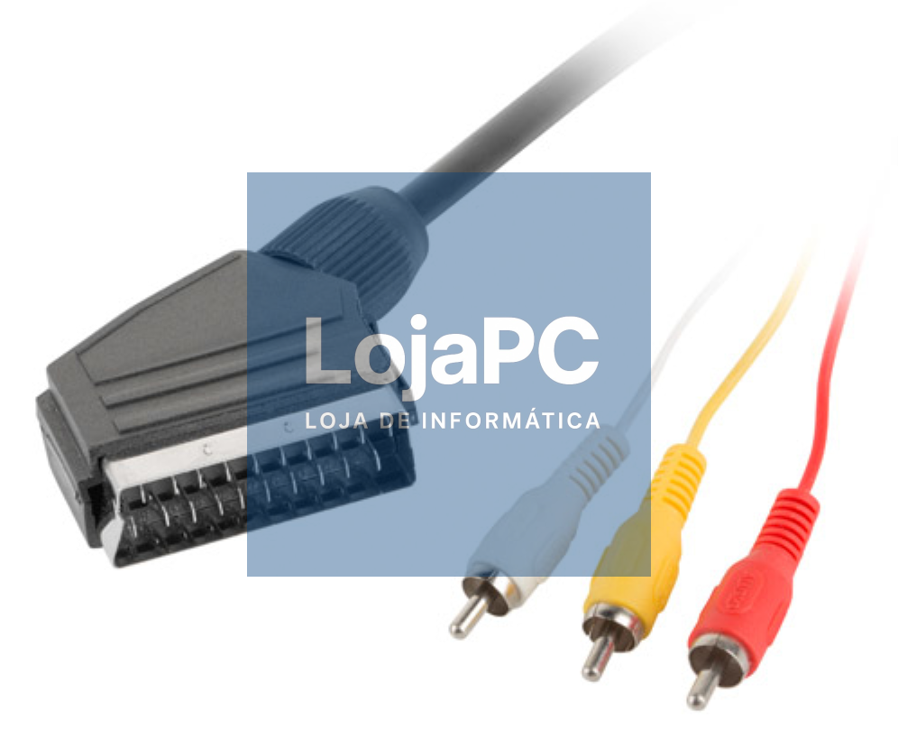 Lanberg CA-EURC-10CC-0018-BK cabo EUROCONECTOR 1,8 m SCART (21-pin) 3 x RCA Preto