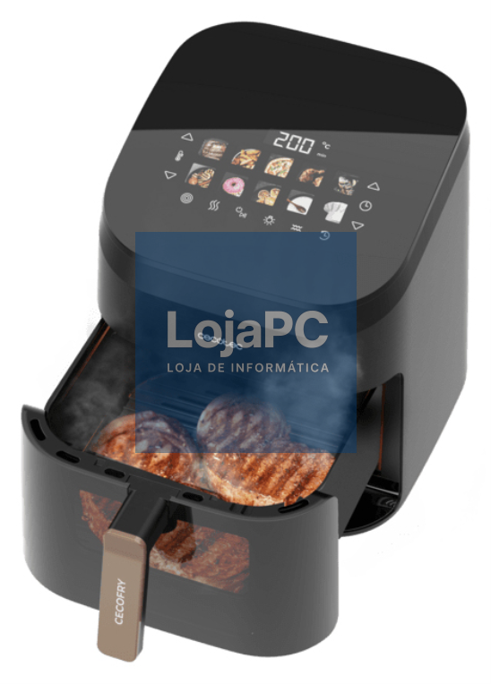 Cecotec Cecofry&Grill Smokin' 6500 Simples 6,5 L Independiente 2200 W Freidora de ar caliente Preto, Castanho
