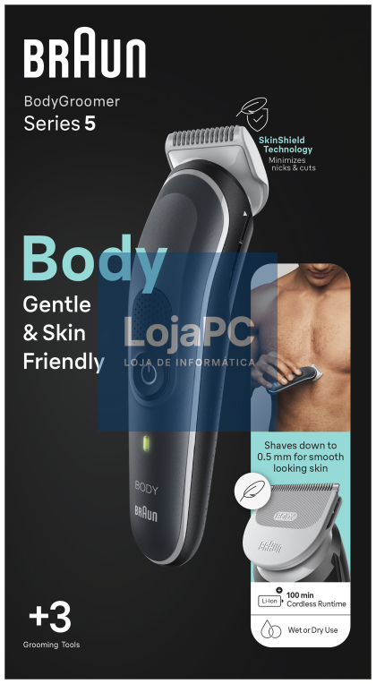 Braun BodyGroomer BG5340 Preto, Prateado