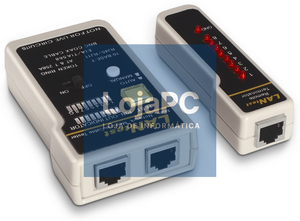 AISENS A142-0314 comprobador de cabos de red Comprobador de cabos UTP/STP Preto, Cinzento