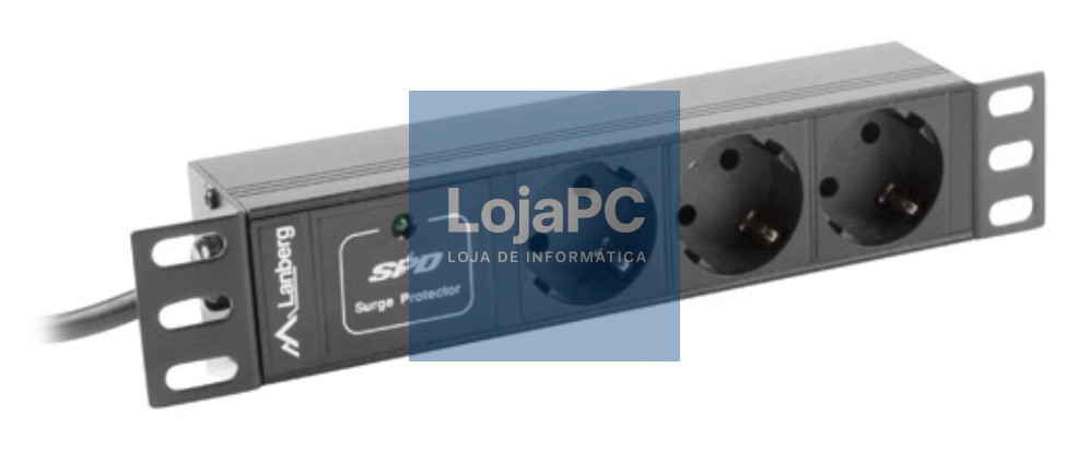 Lanberg PDU-03F-0200-BK unidade de distribución de energia (PDU) 3 saídas AC 1U Preto