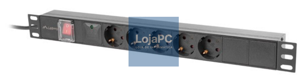 Lanberg PDU-05F-0200-BK unidade de distribución de energia (PDU) 5 saídas AC 1U Preto