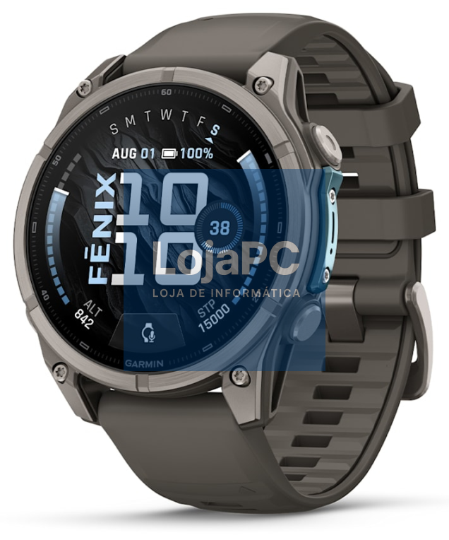 Garmin fenix 9 3,56 cm (1.4") AMOLED 47 mm Digital 454 x 454 Pixeles Ecrã táctil Titânio Wifi GPS (satélite)