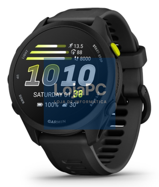 Garmin Forerunner 70 3,05 cm (1.2") AMOLED 43 mm Digital 390 x 390 Pixeles Ecrã táctil Preto GPS (satélite)