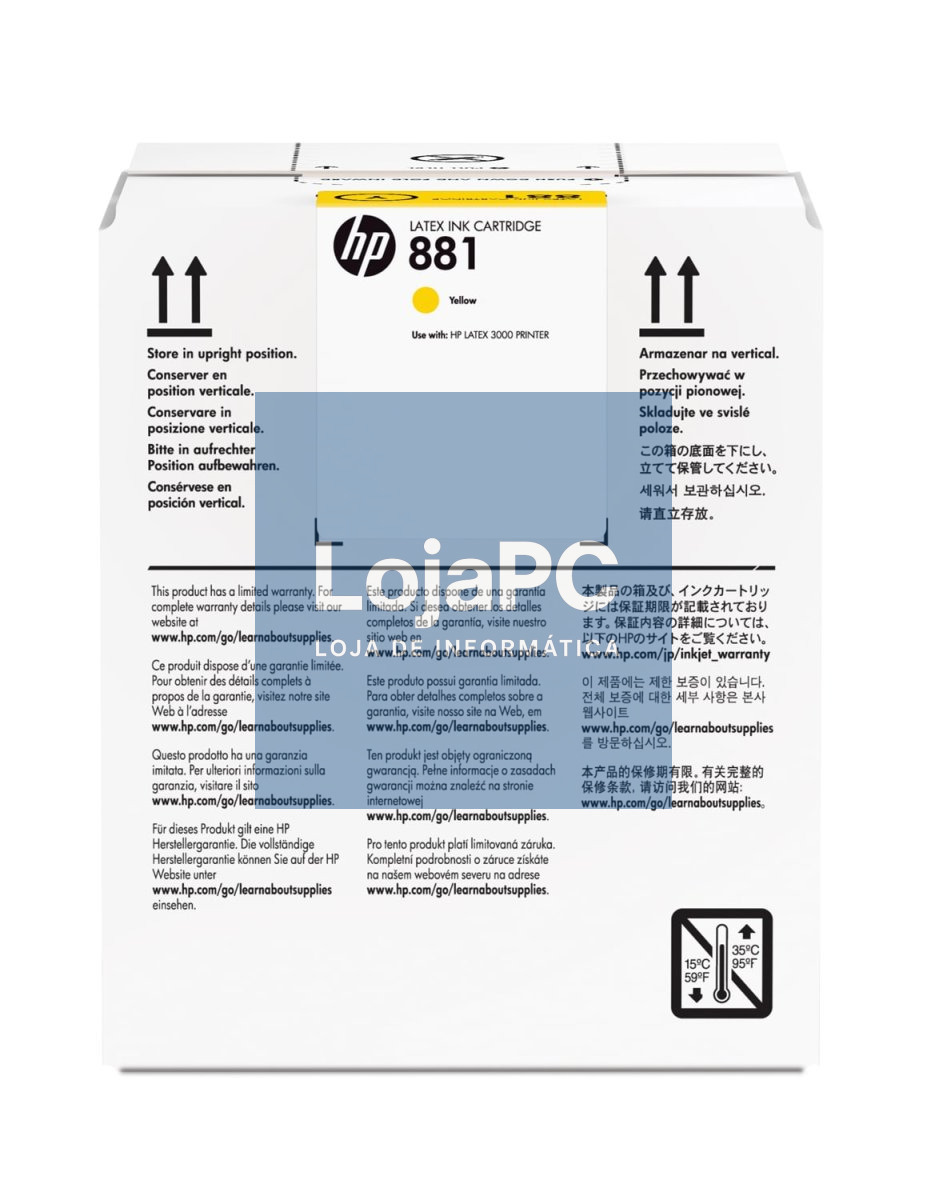 HP 881 5-ltr Yellow Latex Ink Cartridge