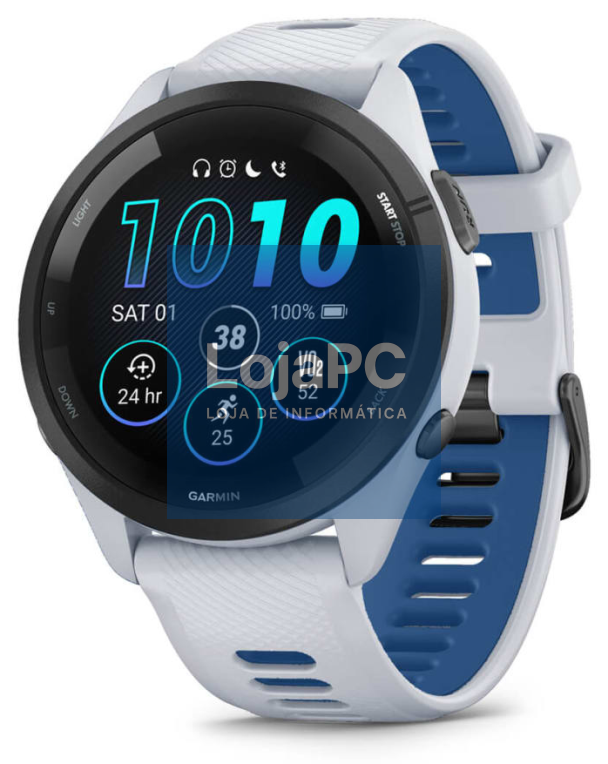 Garmin Forerunner 265 3,3 cm (1.3") AMOLED 46 mm Digital 416 x 416 Pixeles Ecrã táctil Preto, Branco Wifi GPS (satélite)