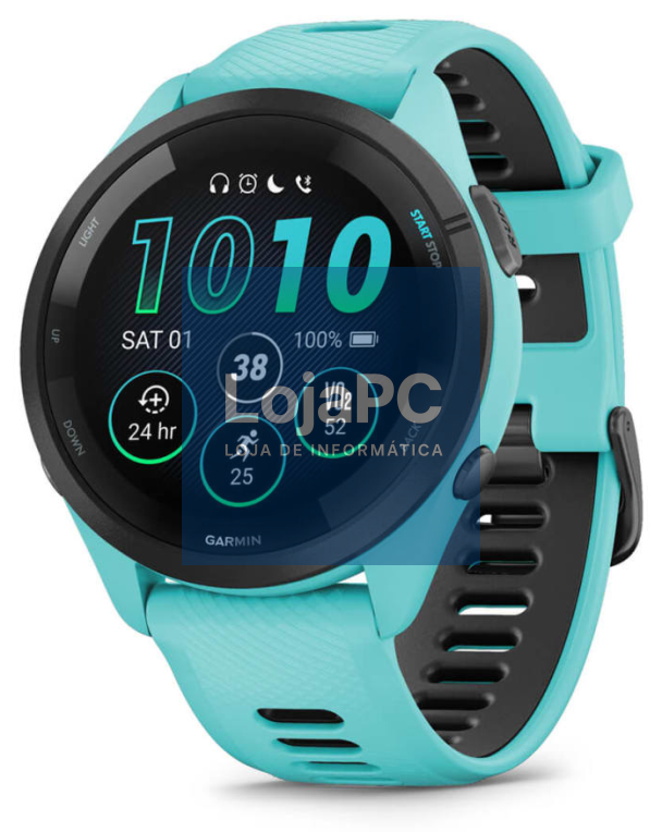 Garmin Forerunner 265 3,3 cm (1.3") AMOLED 46 mm Digital 416 x 416 Pixeles Ecrã táctil Preto, Azul Wifi GPS (satélite)