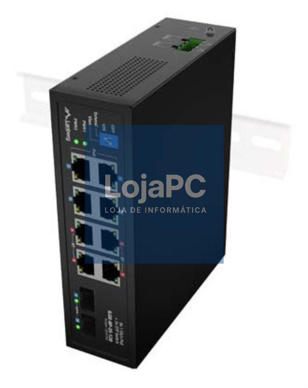 Lanberg ILGE-8P-2S-120 switch No administrado Fast Ethernet (10/100) Energia sobre Ethernet (PoE) 1U Preto