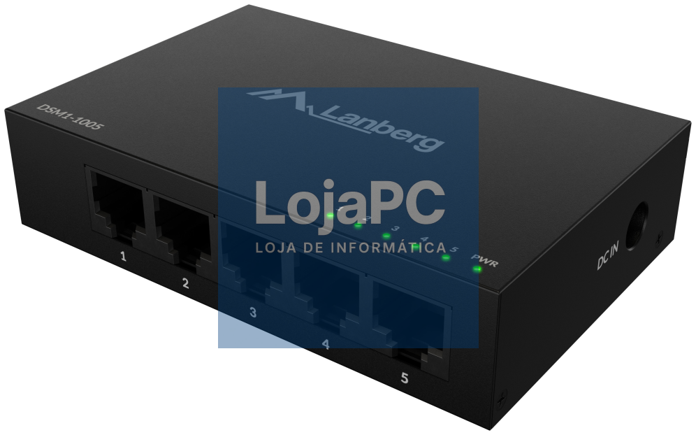 Lanberg DSM1-1005 switch No administrado Gigabit Ethernet (10/100/1000) Secretária Preto
