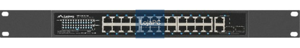 Lanberg RSFE-24P-2C-360 switch No administrado Gigabit Ethernet (10/100/1000) Energia sobre Ethernet (PoE) 1U Preto