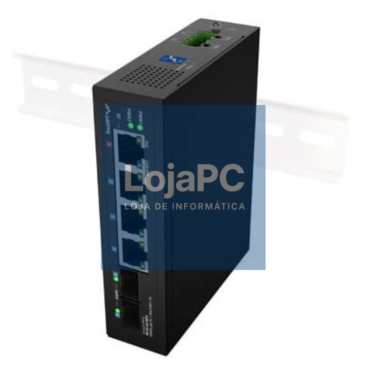 Lanberg ILGE-4P-2S-90 switch No administrado Fast Ethernet (10/100) Energia sobre Ethernet (PoE) 1U Preto