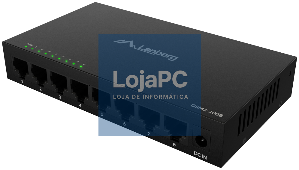 Lanberg DSM1-1008 switch No administrado Gigabit Ethernet (10/100/1000) Secretária Preto