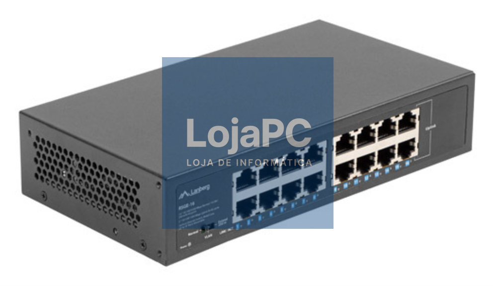 Lanberg RSGE-16 switch No administrado Gigabit Ethernet (10/100/1000) 1U Preto