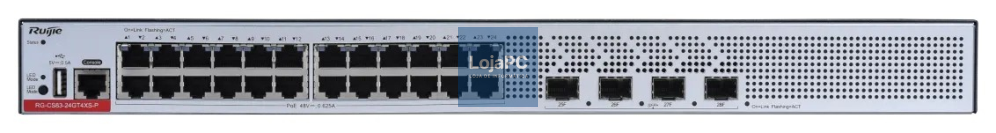 Ruijie Networks RG-CS83-24GT4XS-P switch Gerido L3 Gigabit Ethernet (10/100/1000) Energia sobre Ethernet (PoE) 1U Cinzento