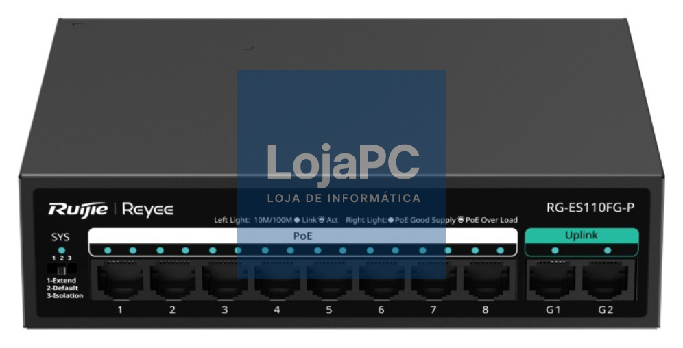 Ruijie Networks RG-ES110FG-P switch No administrado L2 Fast Ethernet (10/100) Energia sobre Ethernet (PoE)