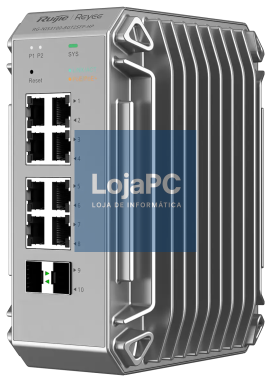Ruijie Networks RG-NIS3100-8GT2SFP-HP switch Gerido L2 Gigabit Ethernet (10/100/1000) Energia sobre Ethernet (PoE) Cinzento