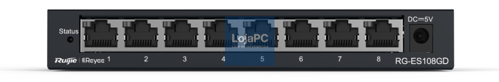 Ruijie Networks RG-ES108GD switch No administrado Gigabit Ethernet (10/100/1000) Preto
